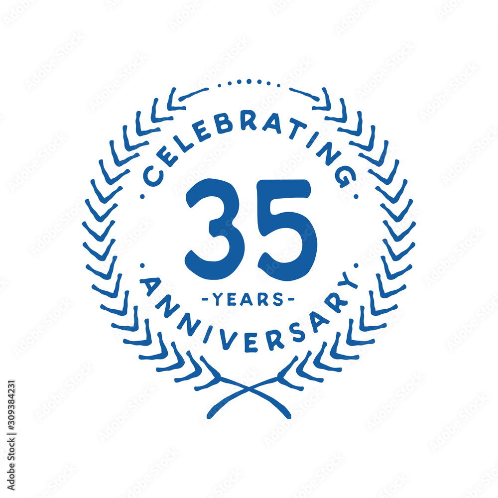 Fototapeta premium 35 years design template. 35th logo. Vector and illustration.