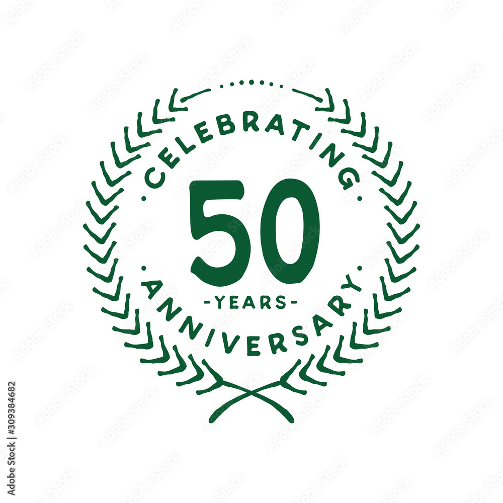 50 years design template. 50th logo. Vector and illustration. 50 years design template. 50th logo. Vector and illustration.