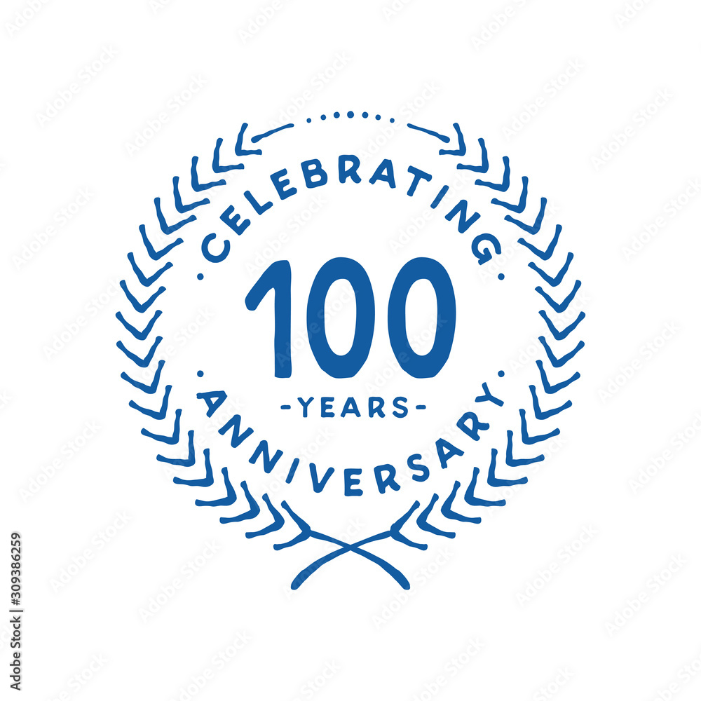 100 years design template. 100th logo. Vector and illustration. 100 years design template. 100th logo. Vector and illustration.