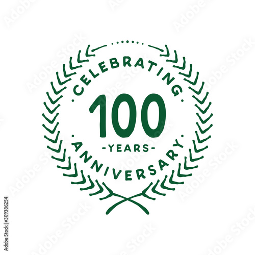 100 years design template. 100th logo. Vector and illustration.
