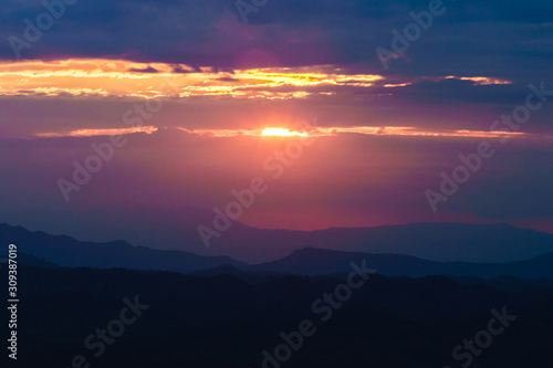 sunset in the mountains