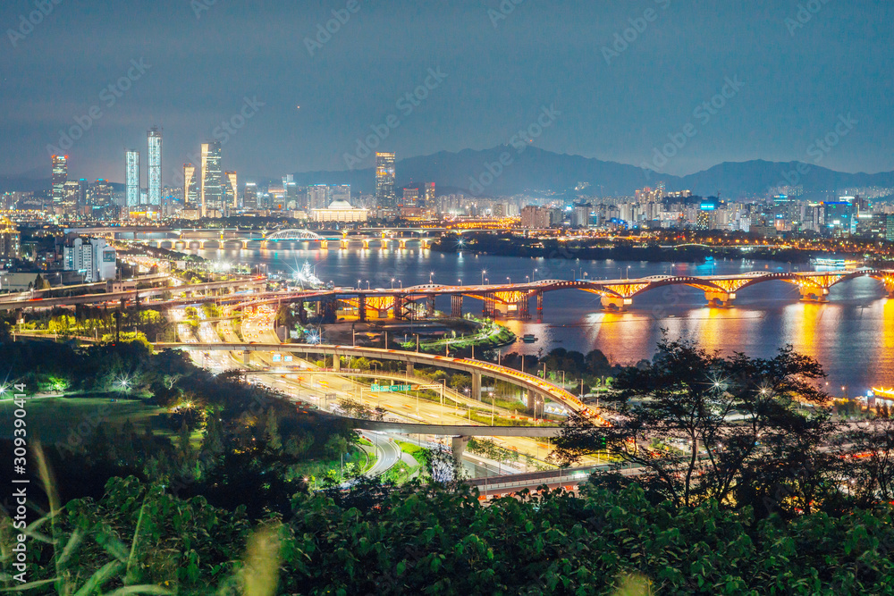 Night scape of Seoul, Korea.