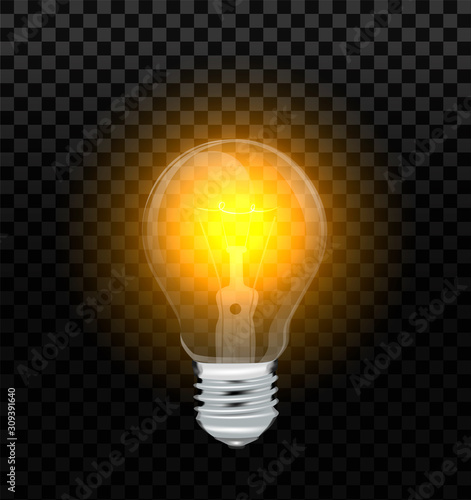 Realistic light bulb. 