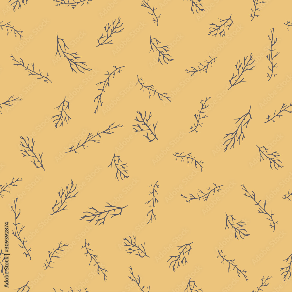 Sketch branches pattern for wallpaper design. Abstract art background. Fall background design. Hand-drawn illustration. Vector seamless pattern. Sketch branches pattern for wallpaper design. Abstract art background. Fall background design. Hand-drawn illustration. Vector seamless pattern.