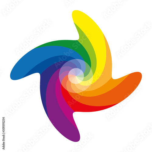 Color pinwheel or color circle with twelve colors