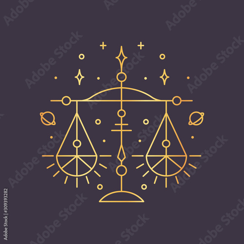 Libra zodiac sign, horoscope symbol