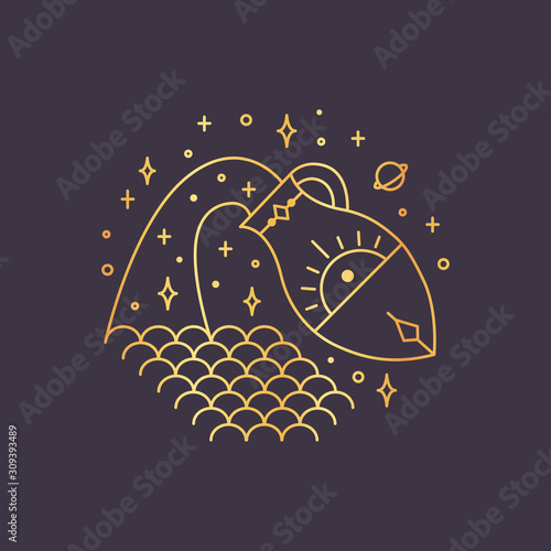 Aquarius zodiac sign, horoscope symbol