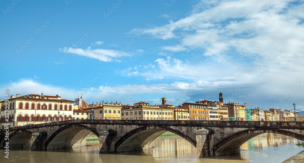 Arno River Florence City  Tuscany Italy