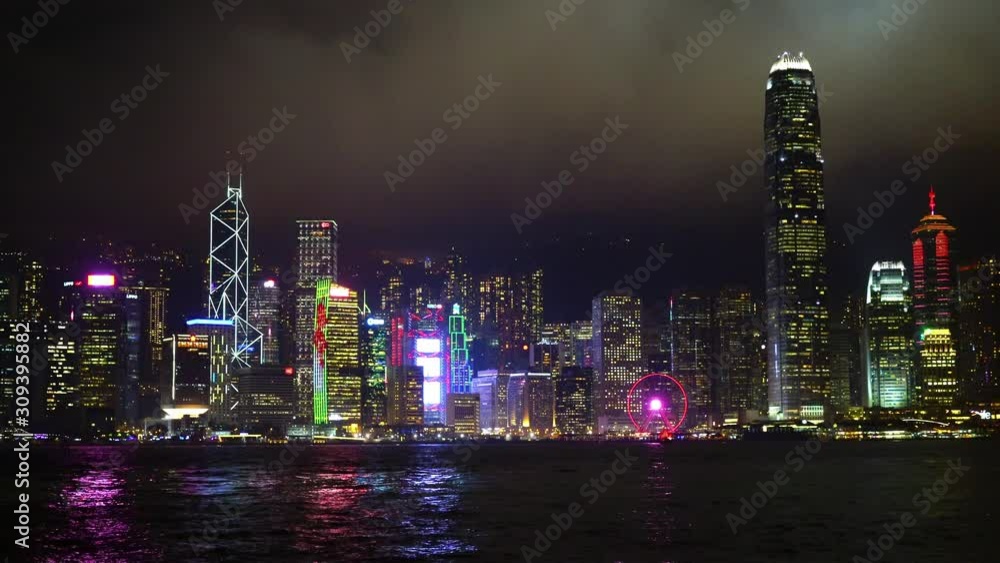 custom made wallpaper toronto digitalHong Kong cityscape skyline with lighting