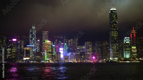 Wallpaper Mural Hong Kong cityscape skyline with lighting Torontodigital.ca