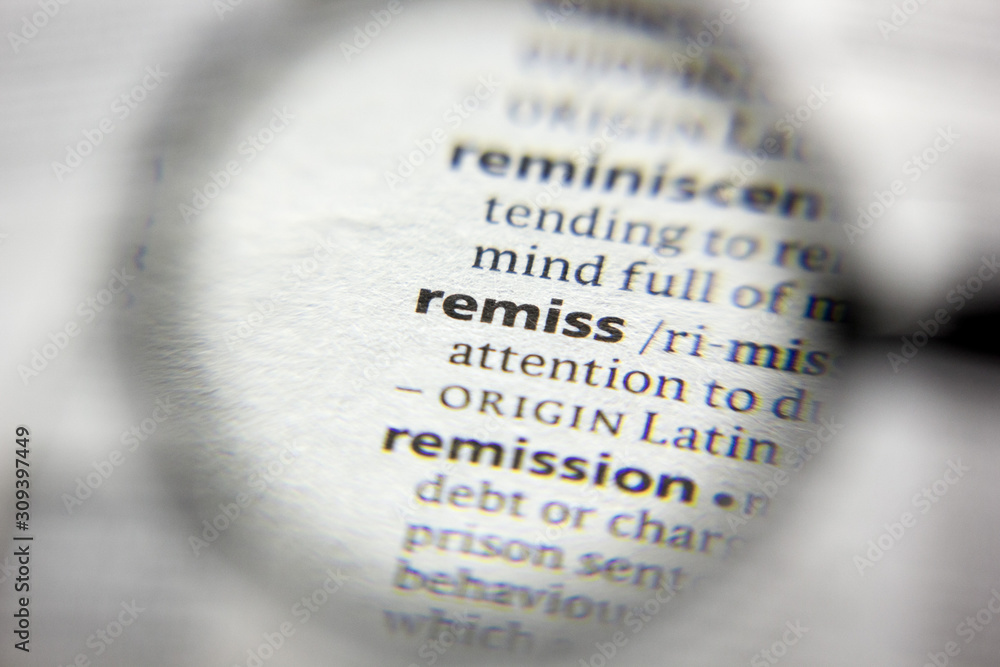 The word or phrase Remiss in a dictionary.