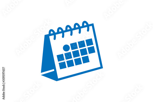 Modern table calendar icon (blue version)