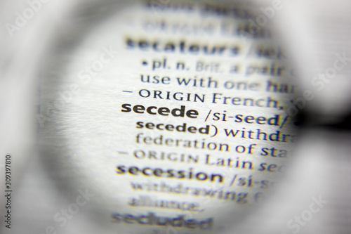 Obraz na plátně The word or phrase Secede in a dictionary.