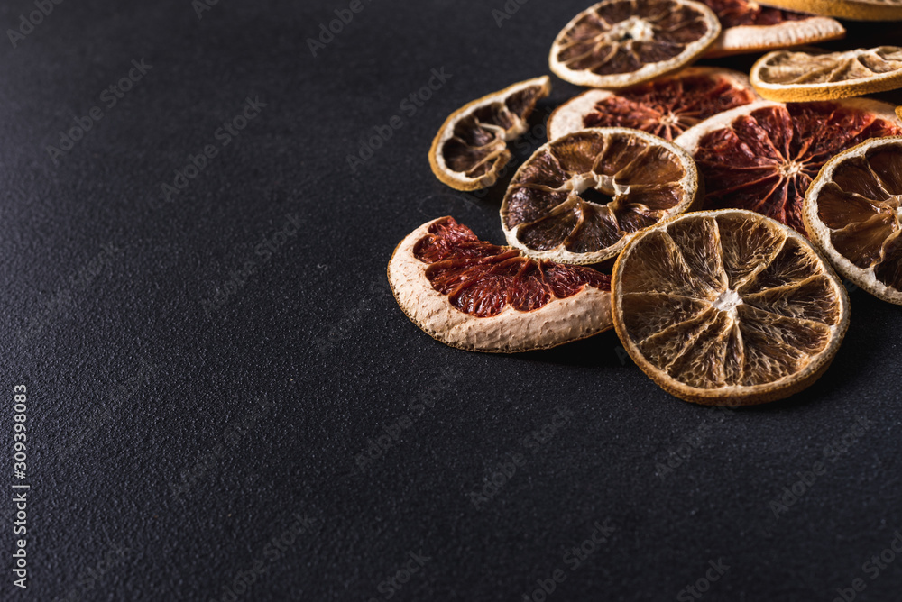 abstract background with dried citruses and space for text or image abstract background with dried citruses and space for text or image