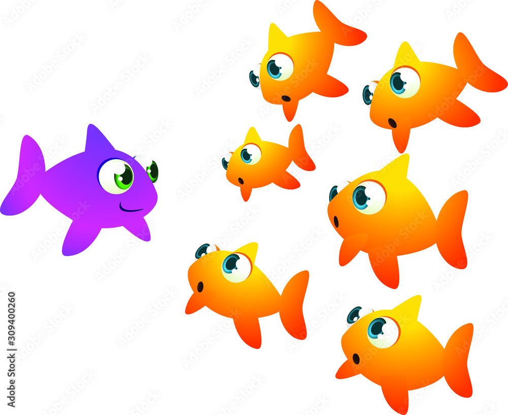 Fototapeta premium different goldfish