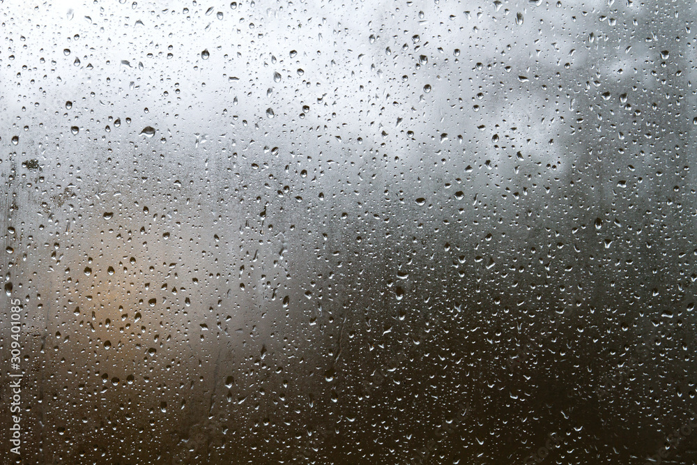 Rain droplets on a window