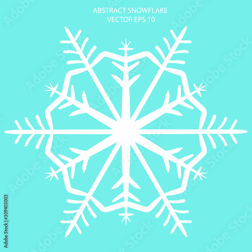 Abstract snowflake vector illustration isolated on white background. Flat and white winter vector illustration. Vector element for creating your design and illustrations. Sediments symbol.