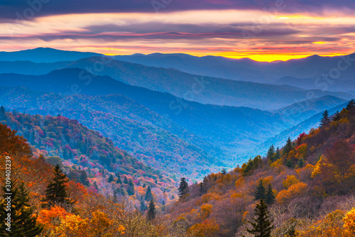 Smoky Mountains National Park, Tennessee, USA autumn landscape