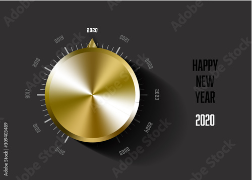 Vector 2020 New Year card for music lover
