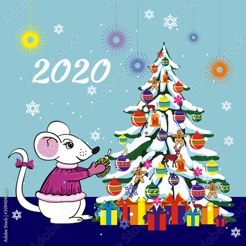Happy New Year 2020. Chinese New Year is the symbol of 2020 New Year.