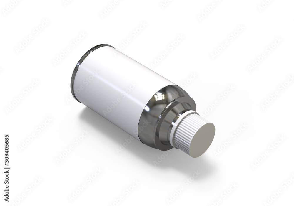 Tin can spray mock up template on isolated white background, 3d illustration Tin can spray mock up template on isolated white background, 3d illustration