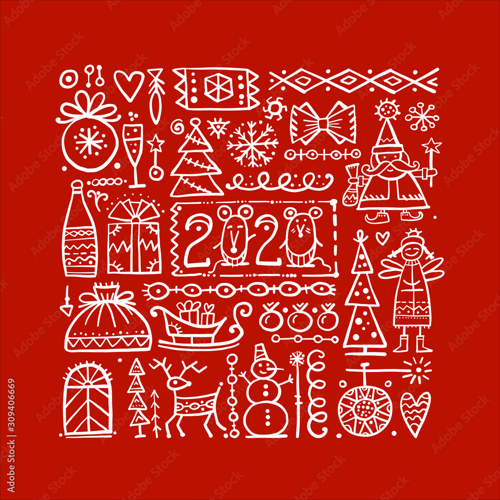 Christmas background, sketch for your design