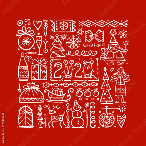 Christmas background  sketch for your design