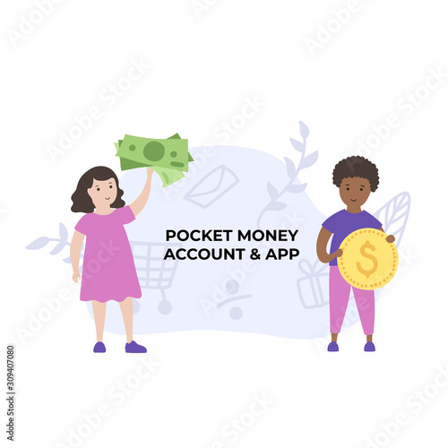 Vector child finance isolated illustration 