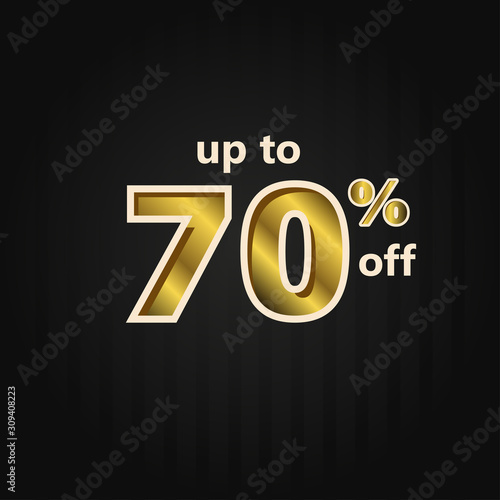 Discount up to 70% off Label Price Gold Vector Template Design Illustration