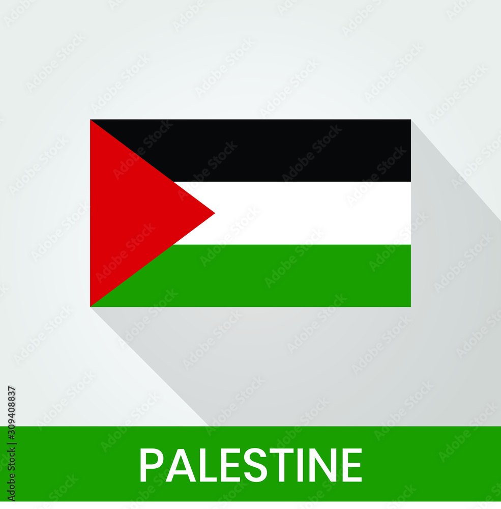 Obraz premium Flag of The Palestine With Shadow