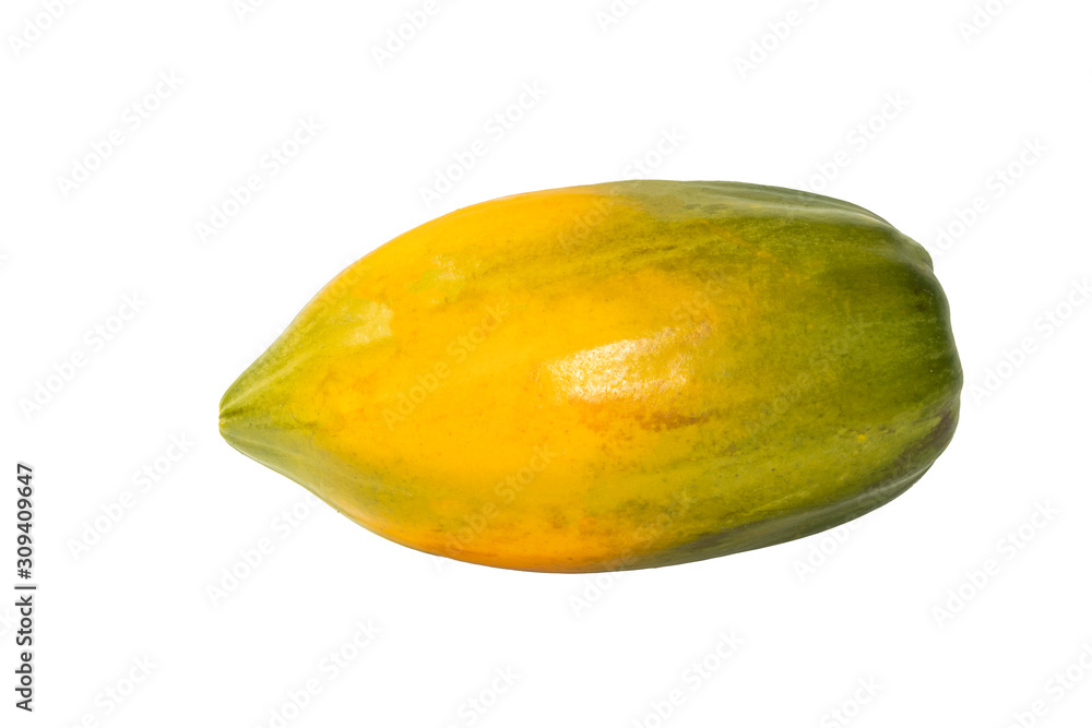 Ripe papaya with a white background Ripe papaya with a white background