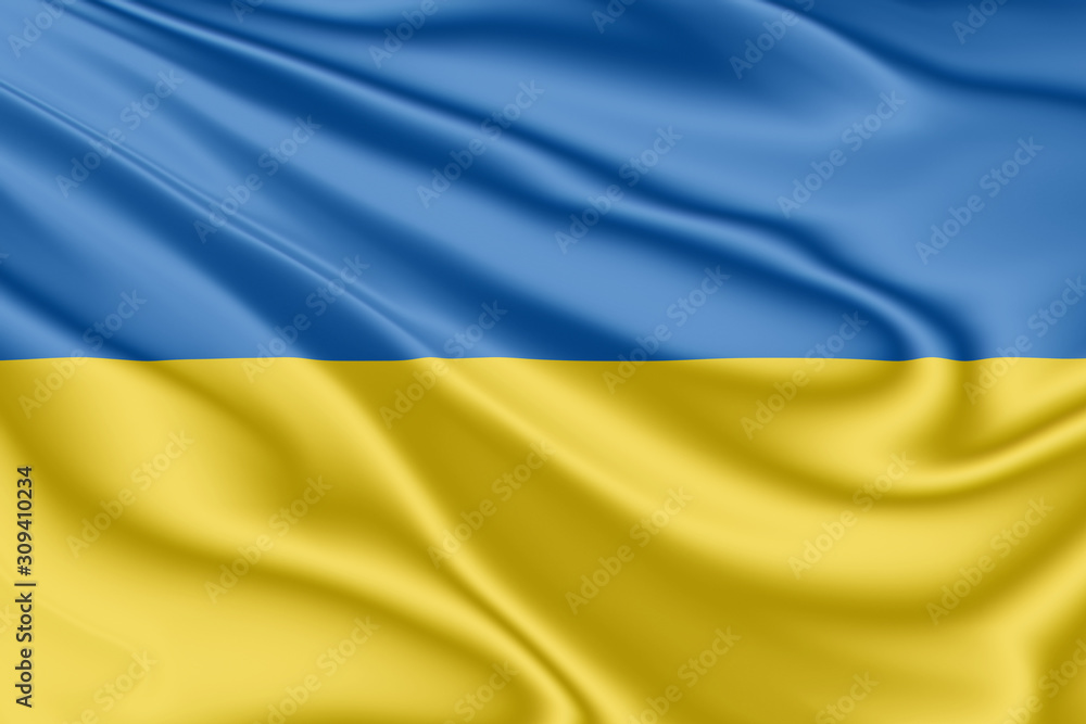 Flag of Ukraine fluttering in the wind Flag of Ukraine fluttering in the wind