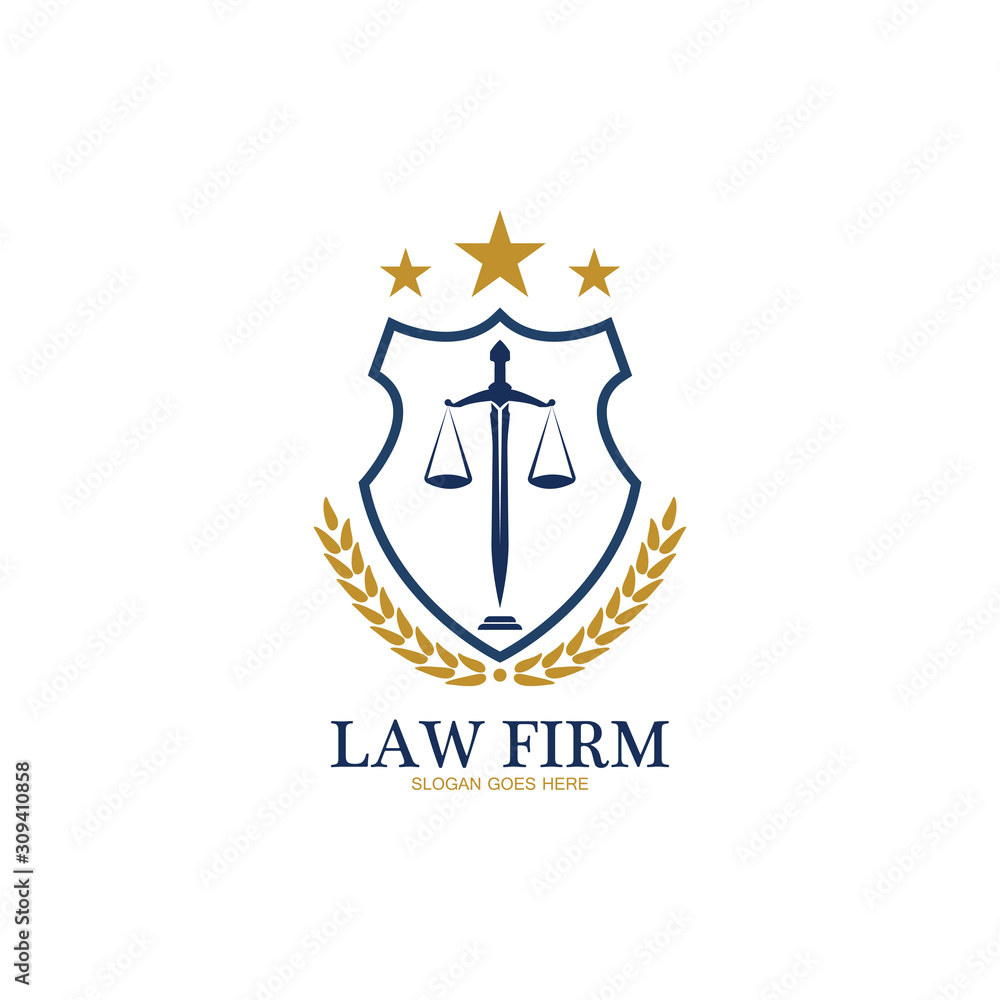 Law Firm logo and icon design template-vector