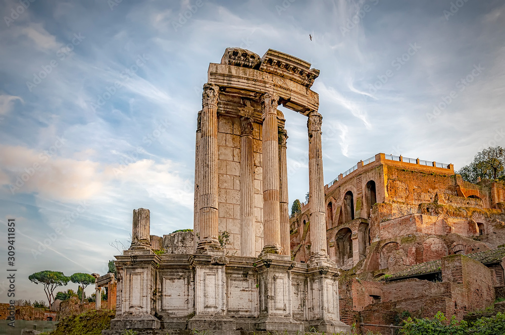 Rome Temple of Vesta Landscape