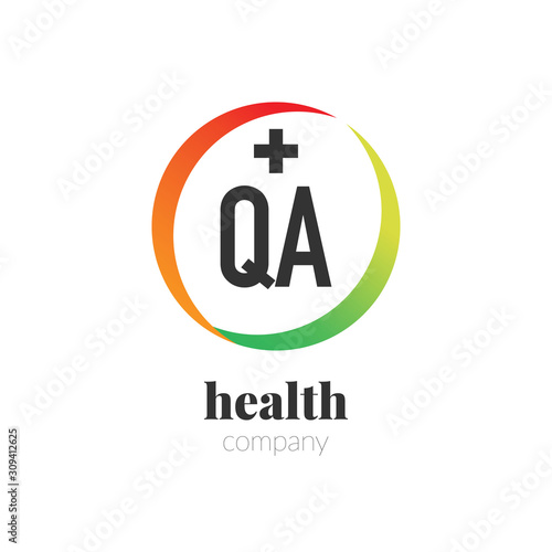 Initial Letter qa Creative Health Logo Company