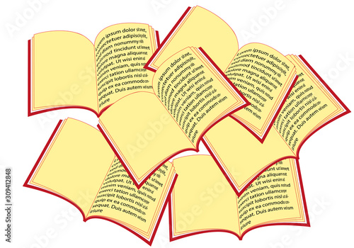Libro antiguo abierto y con letras.