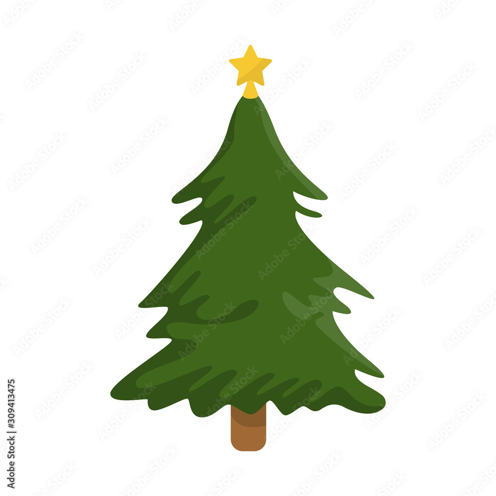 Pine tree, Christmas tree. cartoon vector illustration Pine tree, Christmas tree. cartoon vector illustration