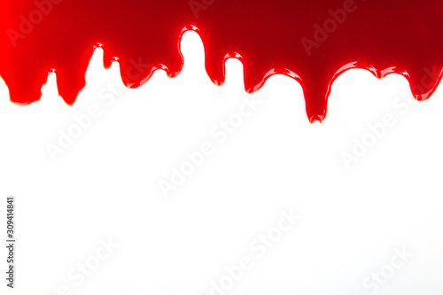 Blood splashed isolated on white background.