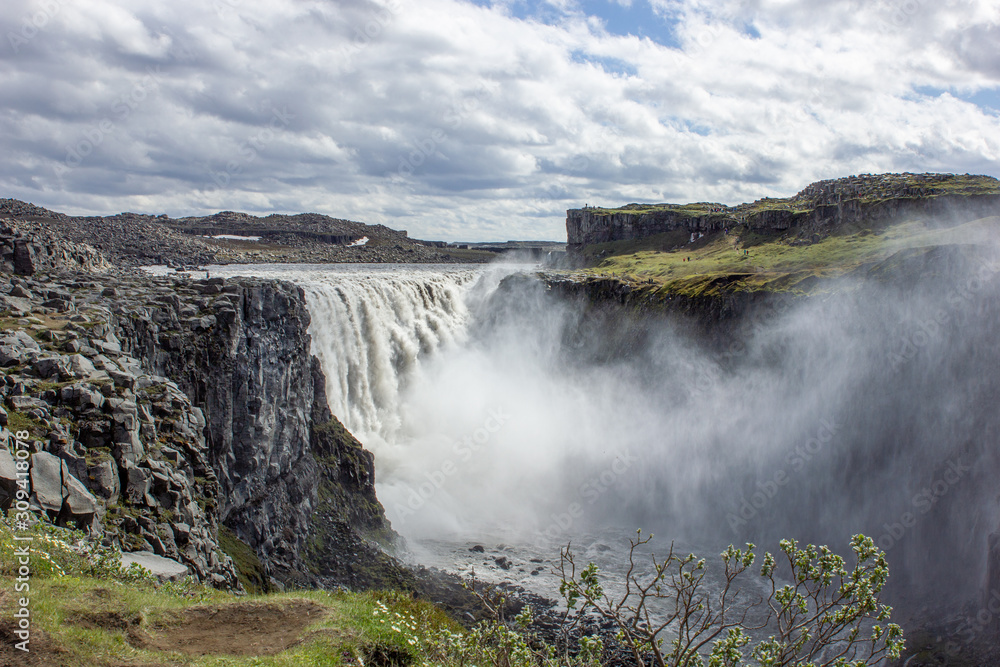 Fjöllum river at Dettifoss waterfall in Vatnajökull national parc in Iceland on the golden circle road.