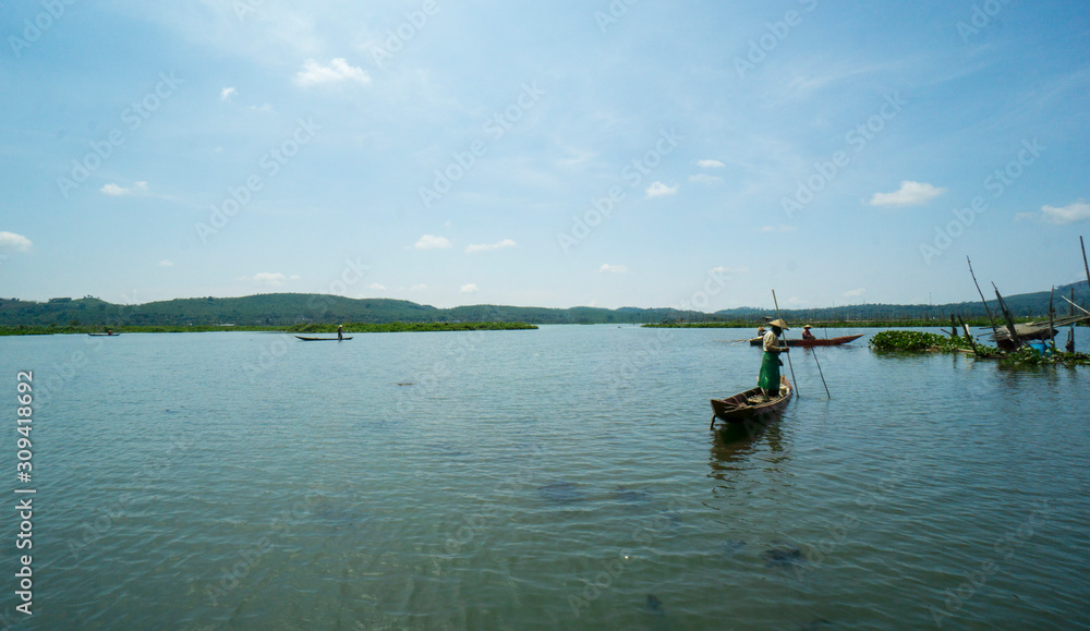 Rawa Pening lake in Ambarawa, Central Java, Indonesia