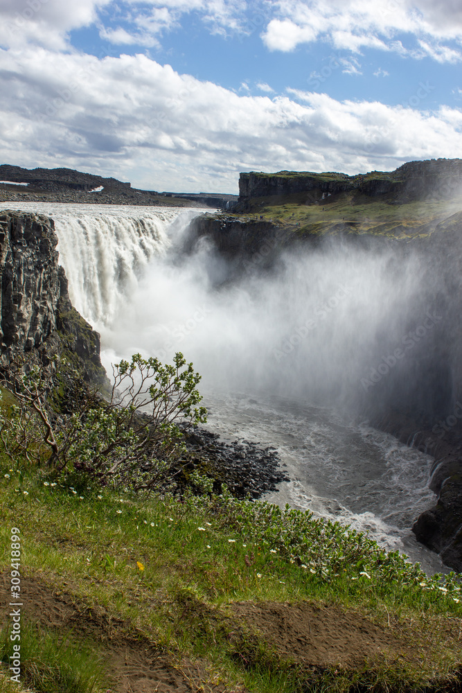 Fjöllum river at Dettifoss waterfall in Vatnajökull national parc in Iceland on the golden circle road. Fjöllum river at Dettifoss waterfall in Vatnajökull national parc in Iceland on the golden circle road.