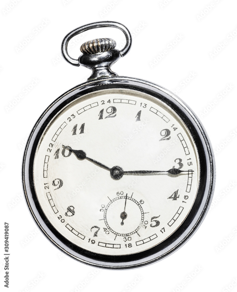 retro Pocket watch with white face isolated retro Pocket watch with white face isolated
