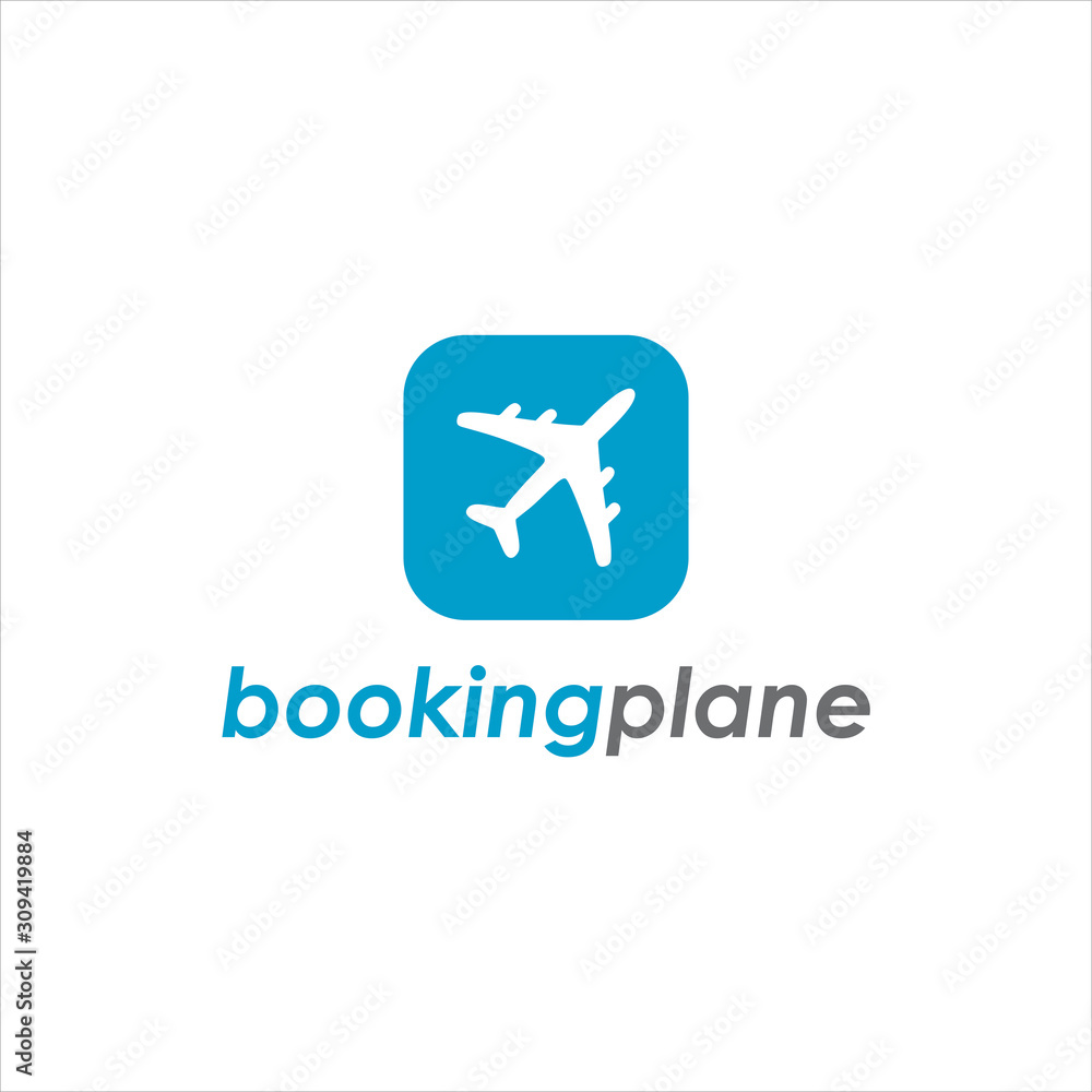 Booking plane logo templates and icon