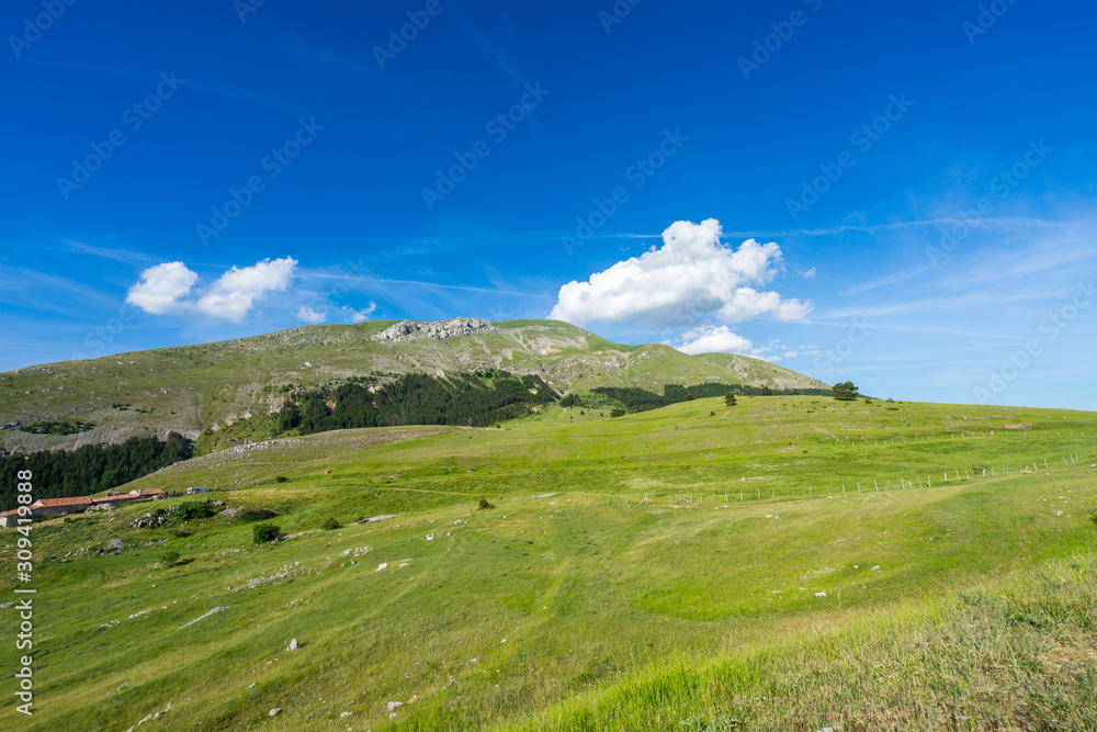 Green hills over Gran Sasso.