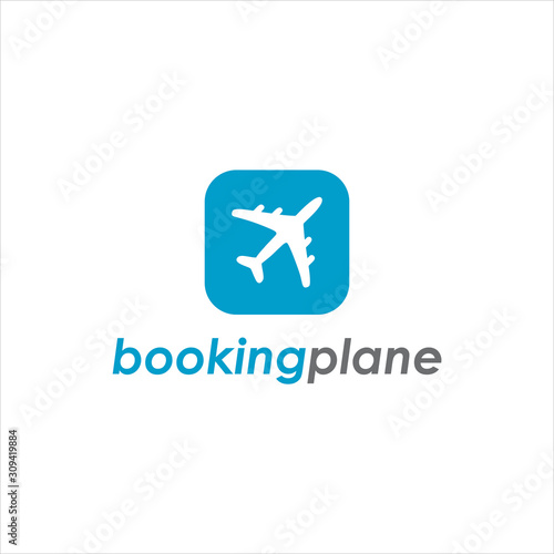Booking plane logo templates and icon
