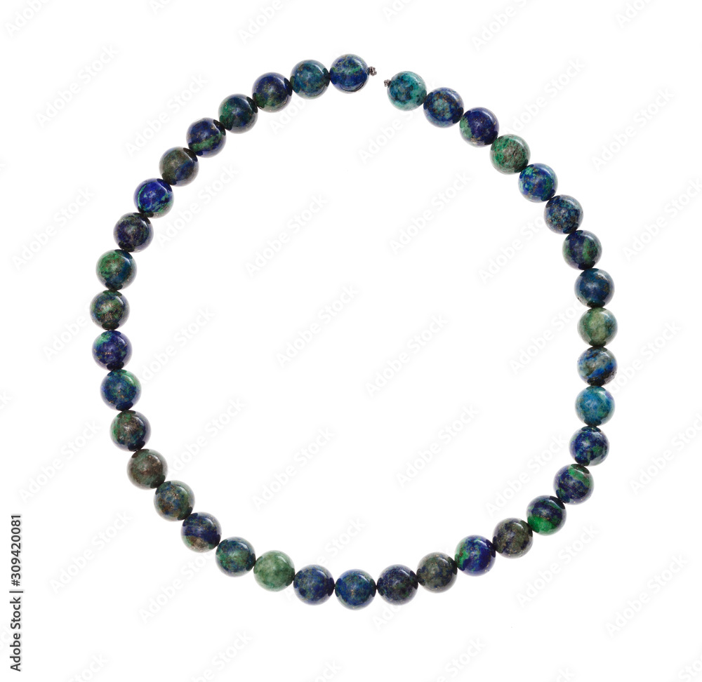 string of beads from natural azurite gemstone string of beads from natural azurite gemstone