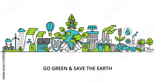 Concept of go green and save the earth