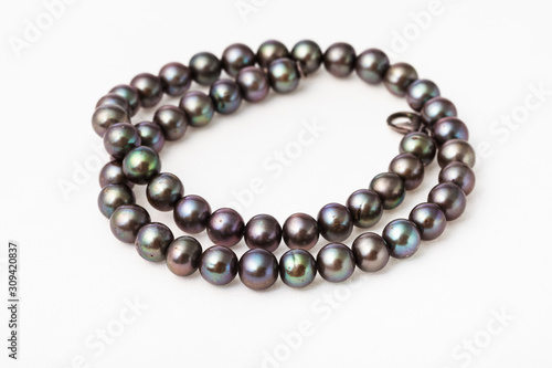 vintage necklace from natural black pearls