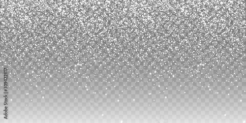 Seamless realistic falling Snow Isolated on transparent background - stock vector illustration