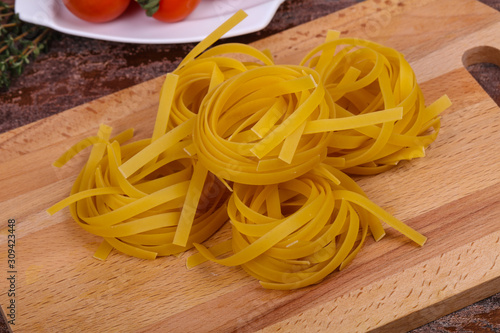 Raw pasta fettuccini